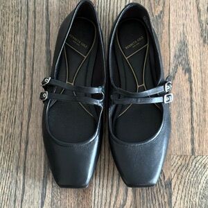 Kenneth Cole Jasmine Square Toe Ballet Black Flats